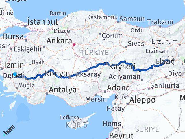 Aydın Sultanhisar Bingöl Arası Kaç Km - Yol Haritası