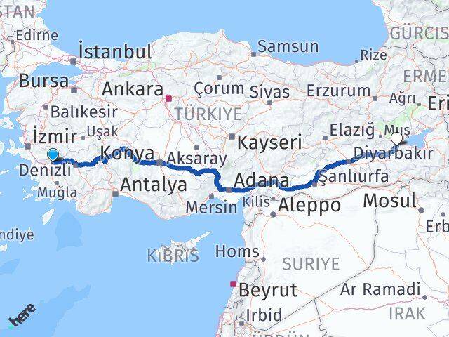 Aydın Sultanhisar Bitlis Arası Kaç Km - Yol Haritası