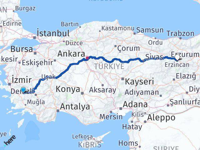 Aydın Sultanhisar Erzincan Arası Kaç Km - Yol Haritası