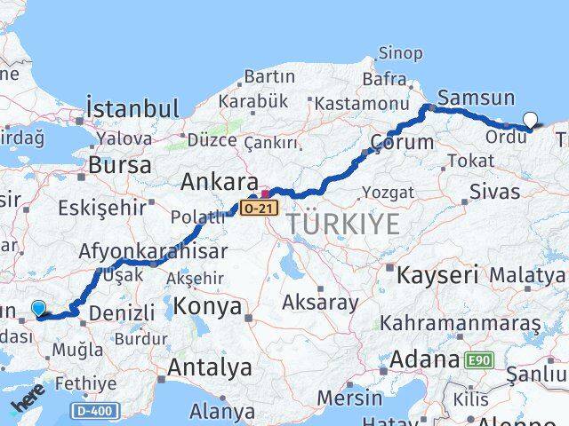 Aydın Sultanhisar Giresun Arası Kaç Km - Yol Haritası
