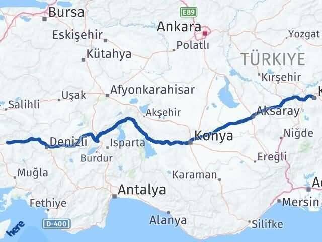 Aydın Sultanhisar Kayseri Arası Kaç Km - Yol Haritası