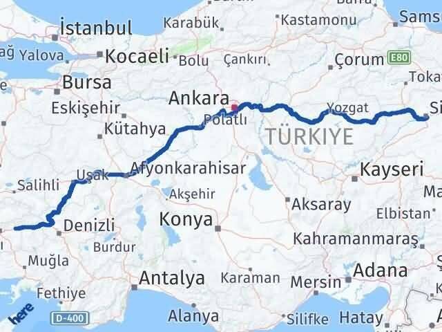 Aydın Sultanhisar Sivas Arası Kaç Km - Yol Haritası