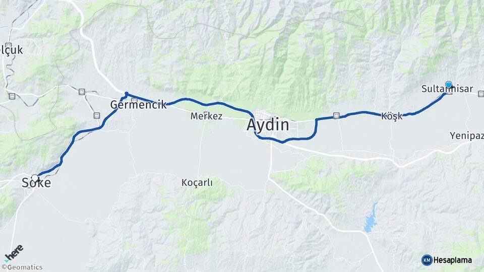 Aydın Sultanhisar Söke Arası Kaç Km - Yol Haritası