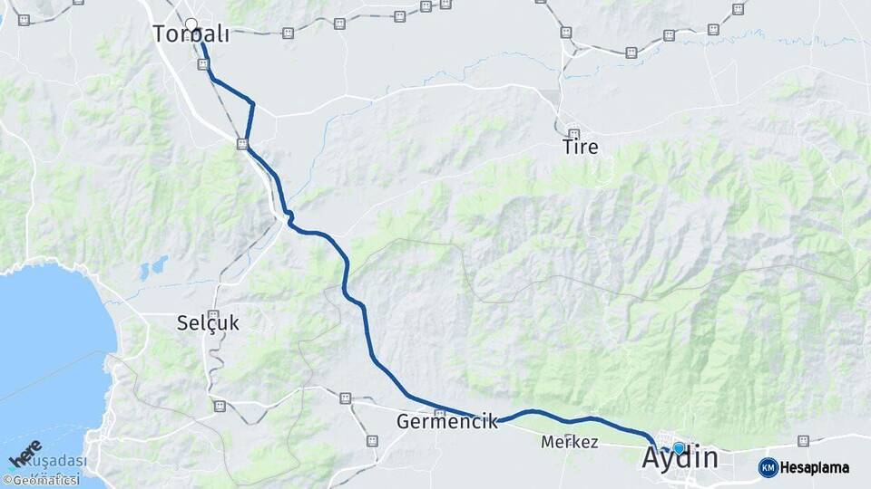 Aydın Torbalı İzmir Arası Kaç Km - Yol Haritası