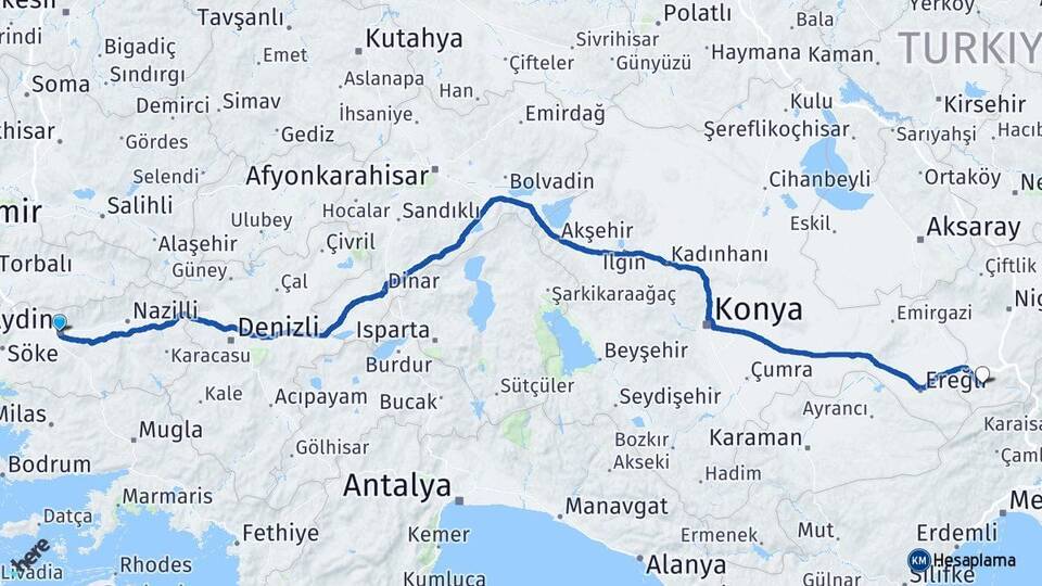 Aydın Ulukışla Arası Kaç Km - Yol Tarifi