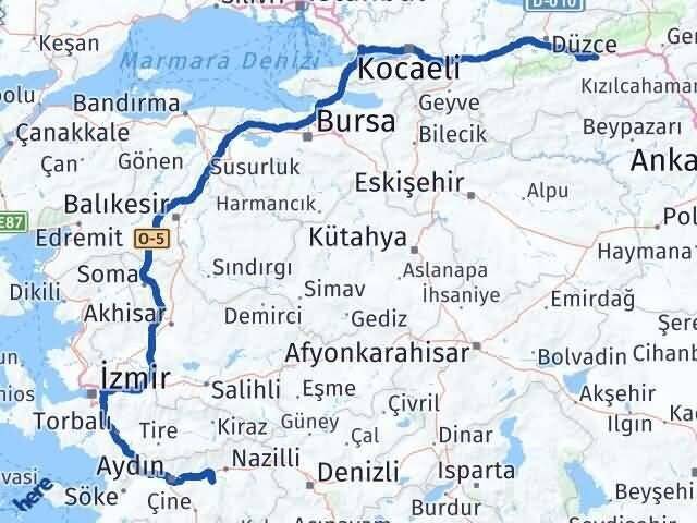 Aydın Yenipazar Bolu Arası Kaç Km - Yol Haritası