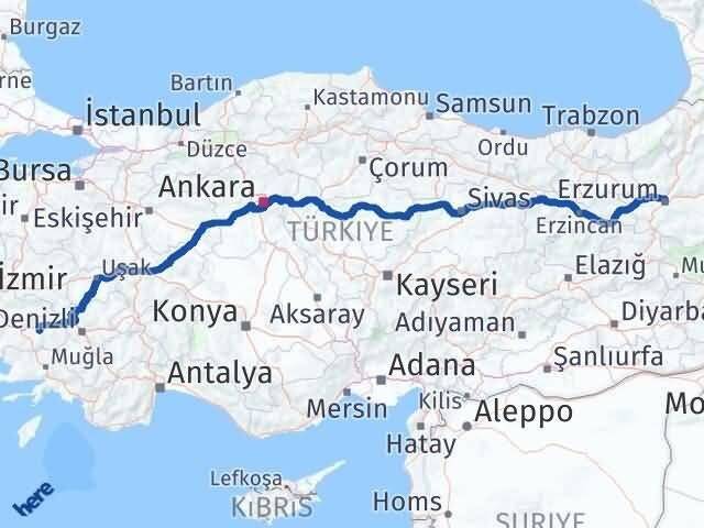 Aydın Yenipazar Erzurum Arası Kaç Km - Yol Haritası