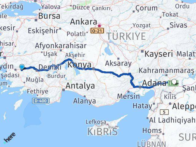 Aydın Yenipazar Gaziantep Arası Kaç Km - Yol Haritası