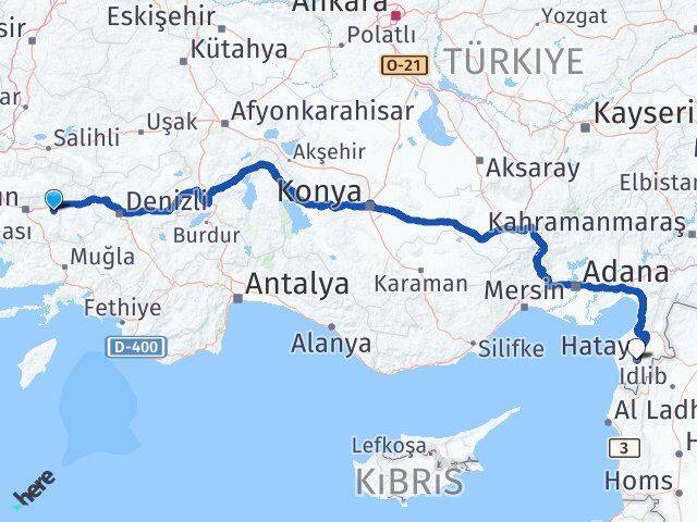 Aydın Yenipazar Hatay Arası Kaç Km - Yol Haritası