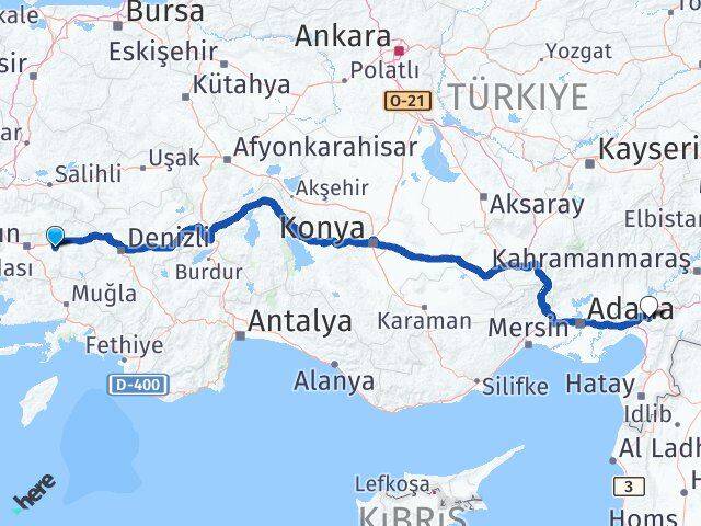 Aydın Yenipazar Osmaniye Arası Kaç Km - Yol Haritası