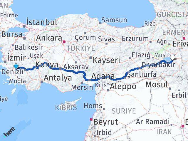 Aydın Yenipazar Van Arası Kaç Km - Yol Haritası