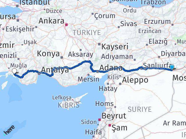 Aydinlar Tesisi Ortaca Arası Kaç Km - Yol Tarifi
