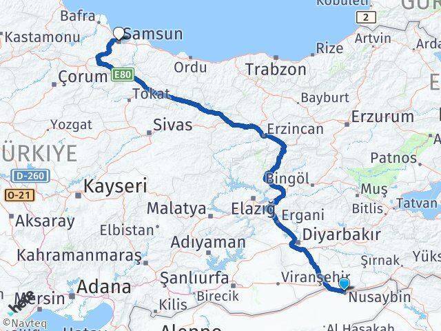 Aydinlar Tesisi Samsun Arası Kaç Km - Yol Tarifi