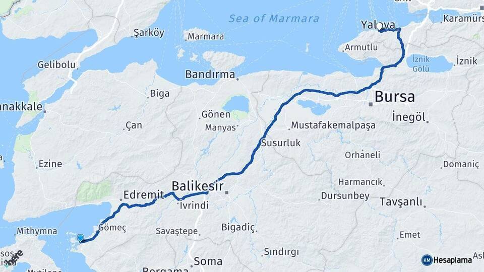 Ayvalık Feribot Terminali Çınarcık Arası Kaç Km - Yol Tarifi