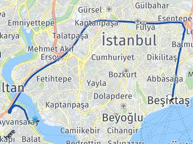 Balat İskelesi Beşiktaş Arası Kaç Km - Yol Tarifi