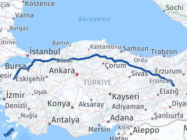 Balıkesir Adaklı Arası Kaç Km - Yol Tarifi