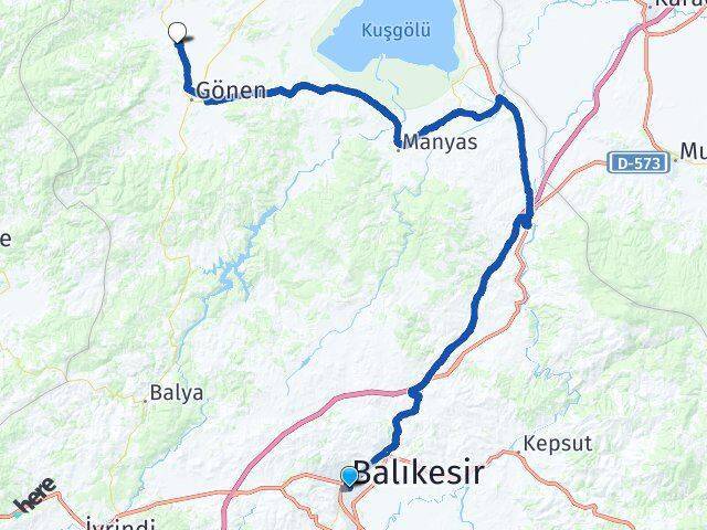 1.Gündoğan Gönen Arası Kaç Km - Yol Tarifi