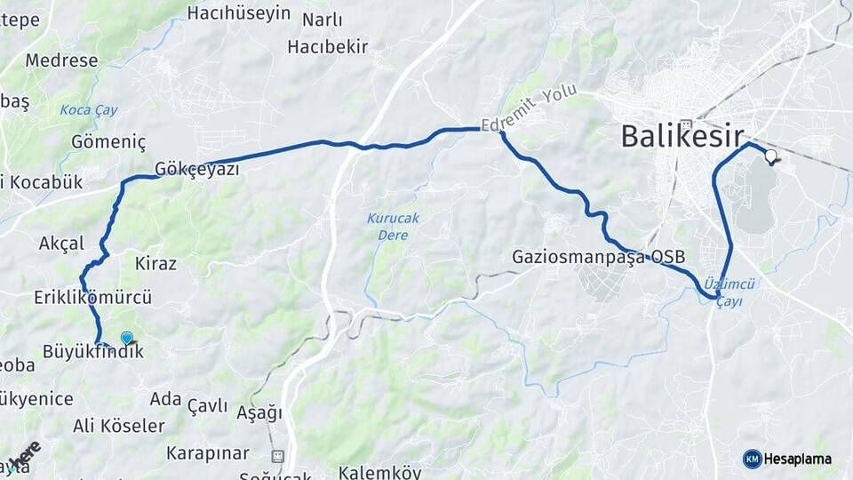 Balıkesir Altıeylül Balıkesir Merkez Havalimanı Arası Kaç Km - Yol Haritası
