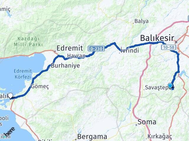 Çakıllık Ayvalık Feribot Terminali Arası Kaç Km - Yol Tarifi