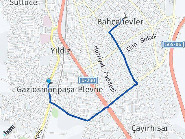 Gaziosmanpaşa Bahçelievler Arası Kaç Km - Yol Tarifi