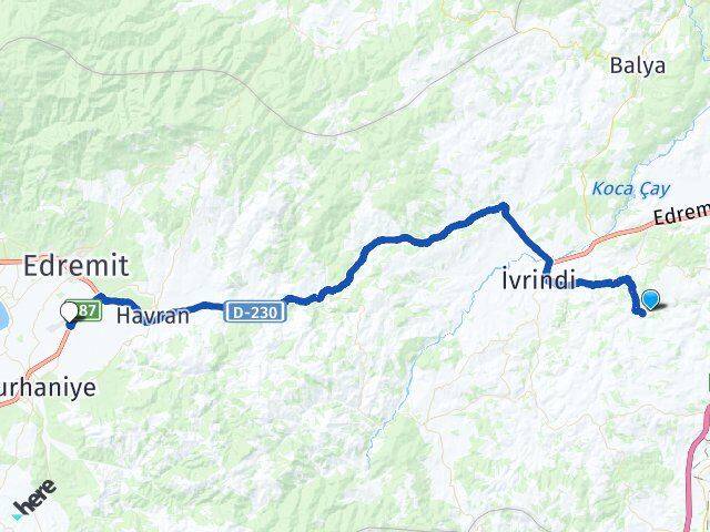 Balıkesir Altıeylül Koca Seyit Havalimanı Arası Kaç Km - Yol Haritası