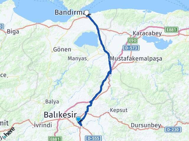 Plevne Bandırma Tren Garı Arası Kaç Km - Yol Tarifi