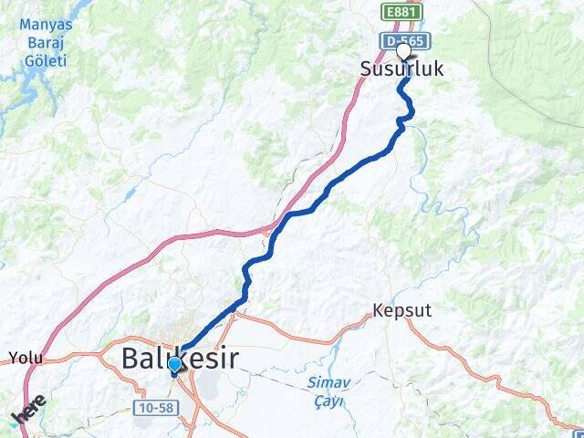 Yıldız Balıkesir Otogarı Arası Kaç Km - Yol Tarifi