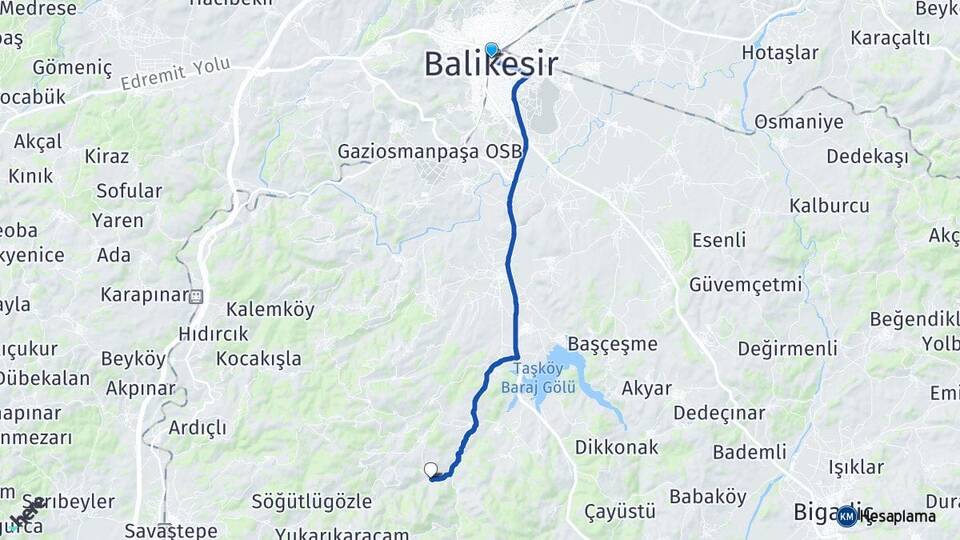 Balıkesir Ataköy Altıeylül Arası Kaç Km - Yol Haritası