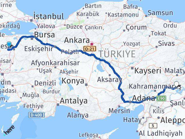 Balya Adıyaman Arası Kaç Km - Yol Tarifi