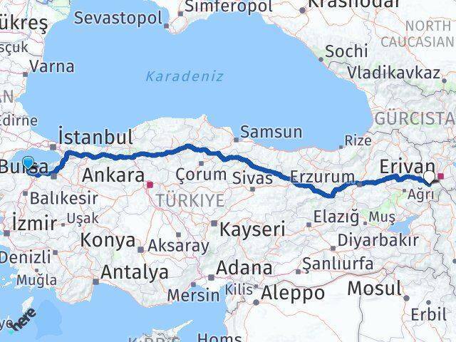 100.Yıl Iğdır Arası Kaç Km - Yol Tarifi