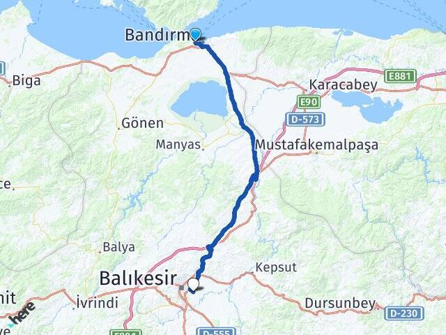 Ayyıldız Balıkesir Merkez Havalimanı Arası Kaç Km - Yol Tarifi