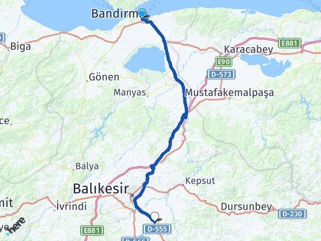 Ayyıldız Balıkesir Üniversitesi Arası Kaç Km - Yol Tarifi