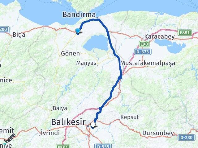 Beyköy Balıkesir Merkez Havalimanı Arası Kaç Km - Yol Tarifi