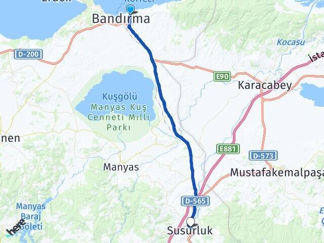 Levent Balıkesir Otogarı Arası Kaç Km - Yol Tarifi