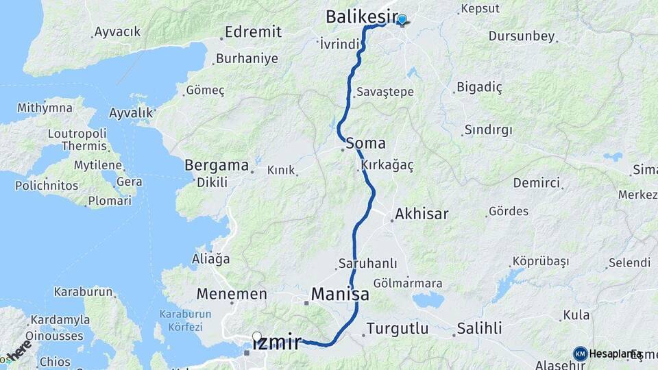 Balıkesir Bayraklı Arası Kaç Km - Yol Tarifi