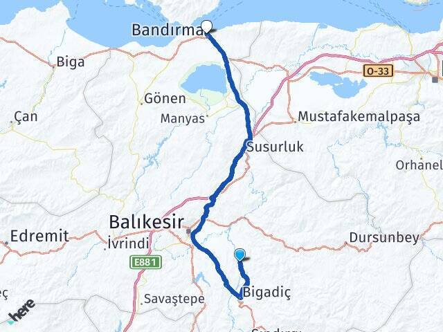 Yeniköy Bandırma İDO Feribot İskelesi Arası Kaç Km - Yol Tarifi