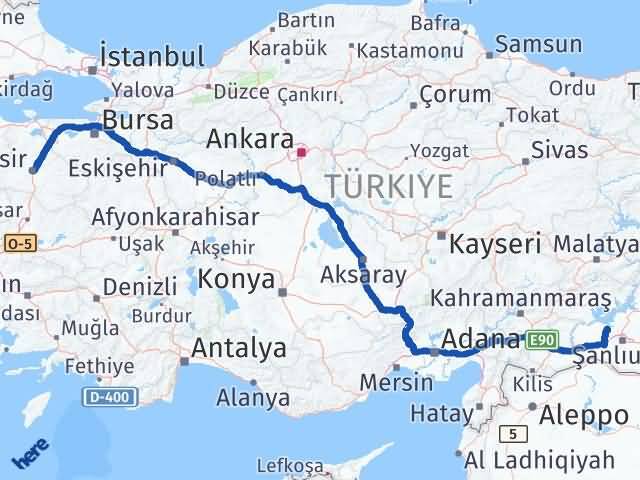 Balıkesir Bozova Şanlıurfa Arası Kaç Km - Yol Haritası