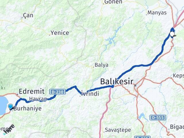 Geriş Balıkesir Otogarı Arası Kaç Km - Yol Tarifi