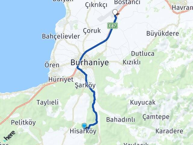 Hisarköy Koca Seyit Havalimanı Arası Kaç Km - Yol Tarifi