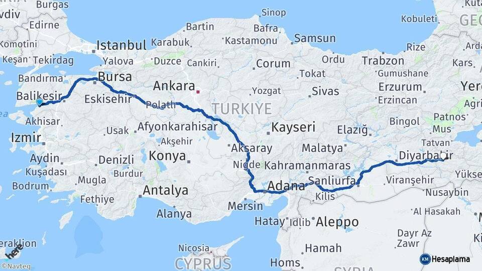 Balıkesir Burhaniye Siirt Arası Kaç Km - Yol Haritası