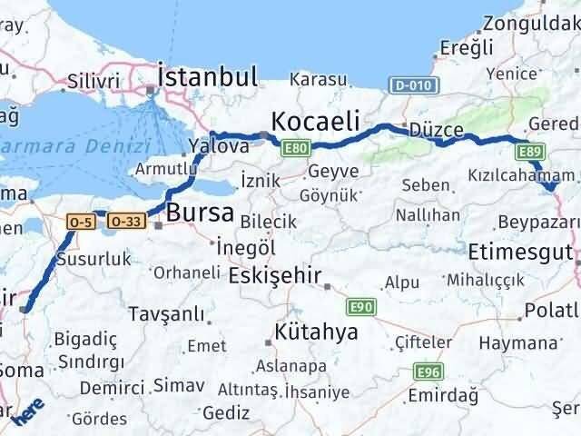 Balıkesir Çamlıdere Ankara Arası Kaç Km - Yol Haritası