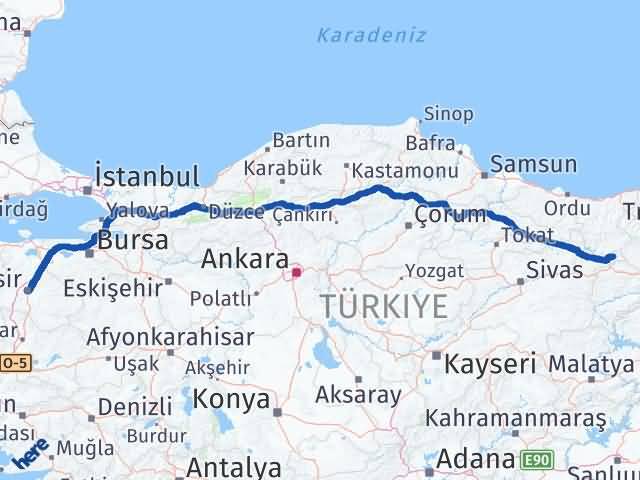 Balıkesir Çamoluk Arası Kaç Km - Yol Tarifi