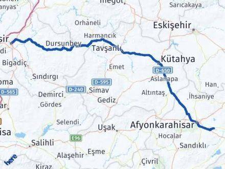 Balıkesir Çobanlar Afyonkarahisar Arası Kaç Km - Yol Haritası