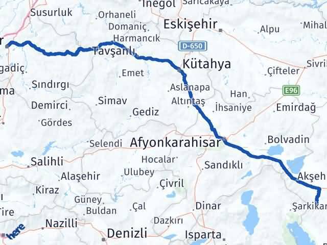 Balıkesir Doğanhisar Konya Arası Kaç Km - Yol Haritası
