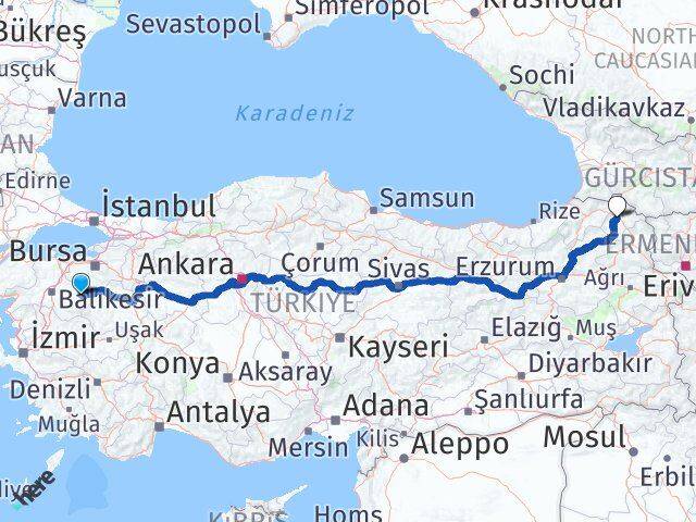 Balıkesir Dursunbey Ardahan Arası Kaç Km - Yol Haritası