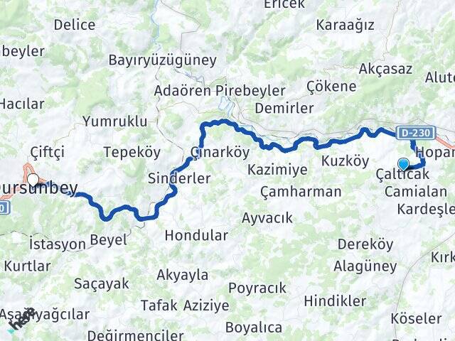 Çaltıcak Dursunbey Arası Kaç Km - Yol Tarifi