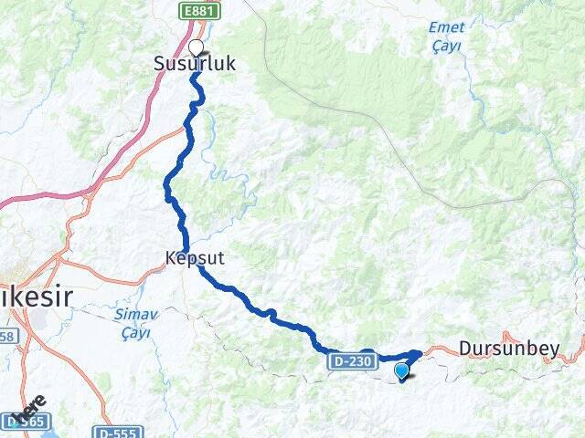 Gazellidere Balıkesir Otogarı Arası Kaç Km - Yol Tarifi
