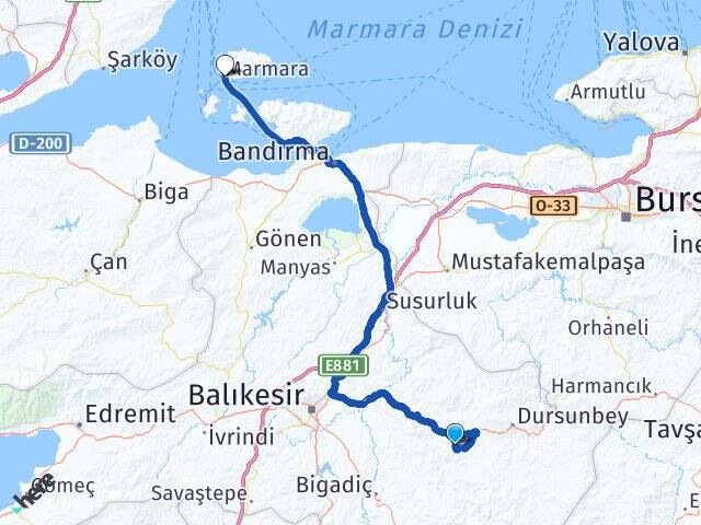 Gürleyen Marmara Adası Feribot İskelesi Arası Kaç Km - Yol Tarifi