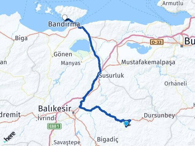 Karamanlar Erdek Feribot Terminali Arası Kaç Km - Yol Tarifi