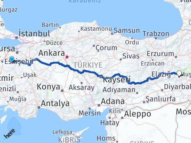 Balıkesir Dursunbey Muş Arası Kaç Km - Yol Haritası